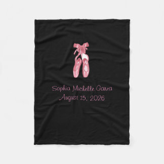 Black blanket with ballet shoes fleecedecke