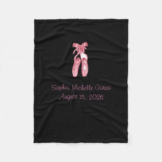 Black blanket with ballet shoes fleecedecke (Vorderseite)