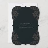 Black Blätter Gothic Wedding Einladung (Rückseite)