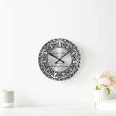 Black Blätter Mandala 25 Jahre alt Runde Wanduhr (Zuhause)