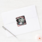 BLACK BLAUE RED BICYCLE WEDING PARTY QUADRATISCHER AUFKLEBER (Umschlag)