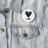Black Bleeding Cut Open Broken Heart Goth Valentin Button (Beispiel)