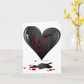 Black Bleeding Cut Open Broken Heart Goth Valentin Karte (Gelbe Blume)