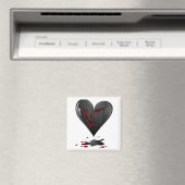 Black Bleeding Cut Open Broken Heart Goth Valentin Magnet (In Situ (Geschirrspüler))