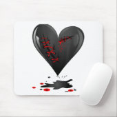 Black Bleeding Cut Open Broken Heart Goth Valentin Mousepad (Mit Mouse)