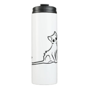 Black Blob Bogeyman Bugaboo Cartoon Cat GhostCat Thermosbecher