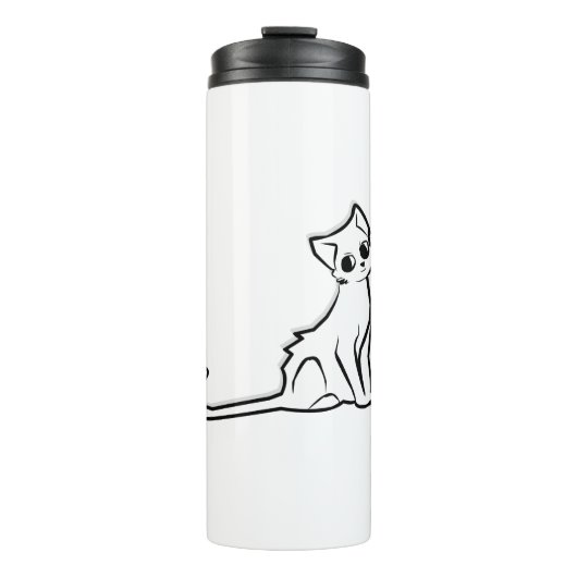 Black Blob Bogeyman Bugaboo Cartoon Cat GhostCat Thermosbecher (Vorderseite)