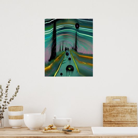 Black Blobs Poster (Küche)