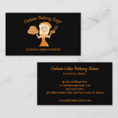 Black Blonde Lady Boss Cake Decorator Bäckerei Visitenkarte (Vorne/Hinten)
