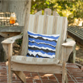 Black, blue and white wave pattern cushion kissen (Stuhl)