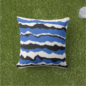 Black, blue and white wave pattern cushion kissen (Golfball-Marker)