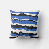 Black, blue and white wave pattern cushion kissen (Rückseite)