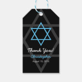 Black Blue Bar Mitzvah Vielen Dank für Ihre Unters Geschenkanhänger (Vorderseite)