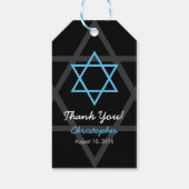 Black Blue Bar Mitzvah Vielen Dank für Ihre Unters Geschenkanhänger (Rückseite)