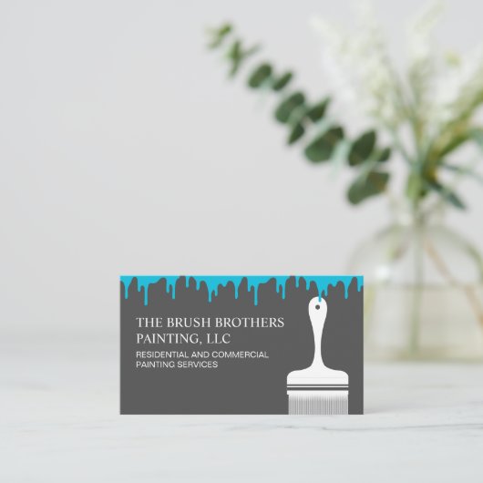 Black Blue Beruflich House Painter Visitenkarte (Stehend Vorderseite)
