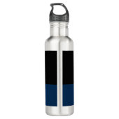 Black Blue Bold Text Trendy Stilvoll Edelstahlflasche (Rückseite)