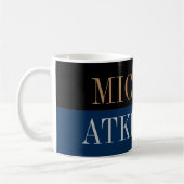 Black Blue Bold Text Trendy Stilvoll Ihr Name Kaffeetasse (Links)