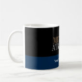 Black Blue Bold Text Trendy Stilvoll Kaffeetasse (Links)