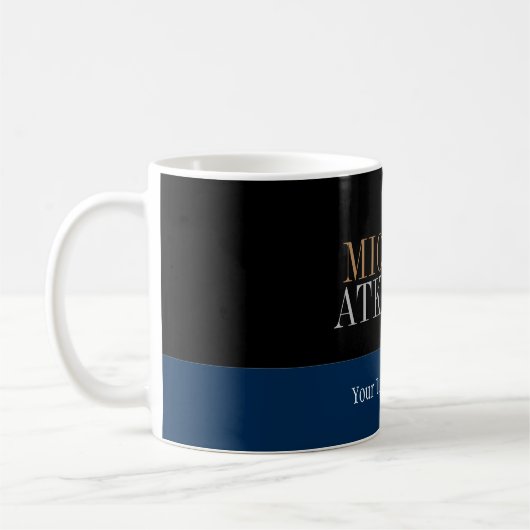 Black Blue Bold Text Trendy Stilvoll Kaffeetasse (Links)