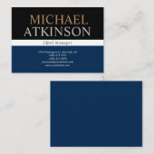 Black Blue Bold Text Trendy Stylish Large  Visitenkarte (Vorne/Hinten)