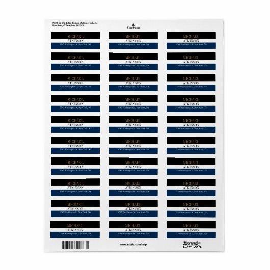 Black Blue Bold Text Trendy Stylish Modern (Vorne)