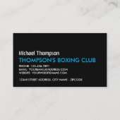 Black & Blue Boxing Boxhandschuhe, Boxer, Boxtrain Visitenkarte (Rückseite)