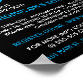 Black & Blue Boxing Handschuhe, Boxing Class Adver Poster (Ecke)