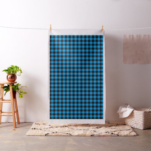 Black Blue Buffalo Kariertes Muster | Lumberjack Stoff (Beispiel)