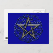 Black & Blue Celtic Pentagramm Postkarte (Vorne/Hinten)