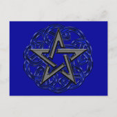 Black & Blue Celtic Pentagramm Postkarte (Vorderseite)