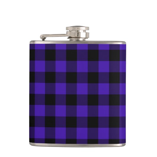 Black Blue Check Flask Flachmann (Vorderseite)