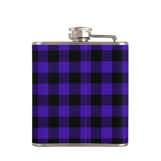 Black Blue Check Flask Flachmann (Rückseite)