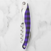 Black Blue Checked Corkschraube Kellnermesser (Vorderseite)