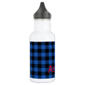 Black Blue Checkered Buffalo Muster | Personalisie Edelstahlflasche (Links)