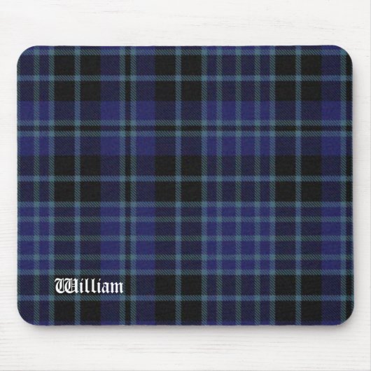 Black & Blue Clark Tartan Kariert Mousepad (Vorne)