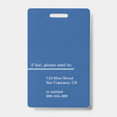 Black Blue Corporate Employee Foto ID Ausweis (Rückseite)