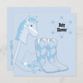 Black Blue Cowboy Baby Dusche Einladung (Vorne/Hinten)