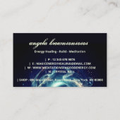 Black Blue Crystal Ball Energy Reiki Meditation Visitenkarte (Rückseite)