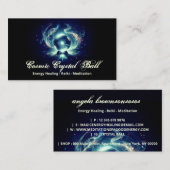 Black Blue Crystal Ball Energy Reiki Meditation Visitenkarte (Vorne/Hinten)