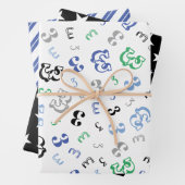 Black Blue Custom Birday Year Wrapper Geschenkpapier Set (Beispiel)