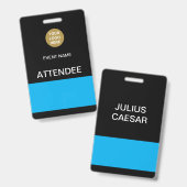 Black Blue Event ID Abzeichen Ausweis (Vorder- & Rückseite)