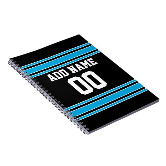 Black Blue Football Jersey Individuelle Name Numbe Notizblock (Rechte Seite)