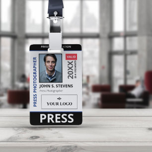 Black Blue Foto & Larger Logo-Pressekennung Ausweis