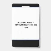 Black Blue Foto & Larger Logo-Pressekennung Ausweis (Rückseite)