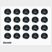 Black Blue Frohe Weihnachts Clasic Round Sticker (Blatt)