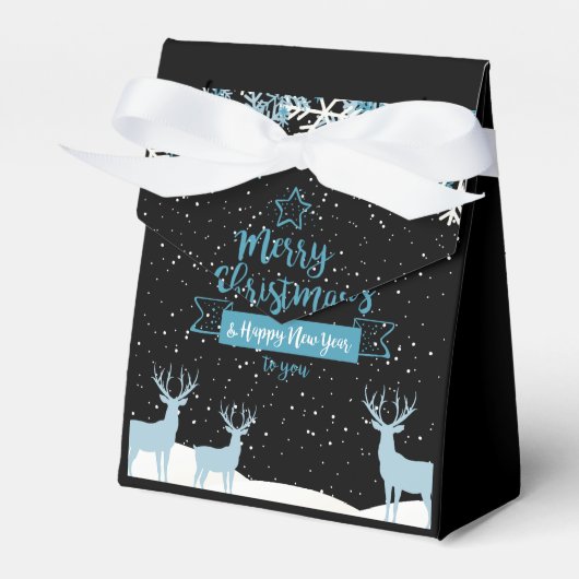 Black Blue Frohe Weihnachtsgeschenk Box Geschenkschachtel (Vorderseite)