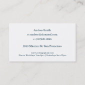 Black Blue Glitzer Imitate Fossilienmuseum Monte C Visitenkarte (Rückseite)