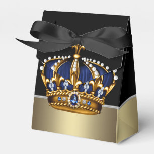 Black Blue Gold Crown Prince Baby Dusche Geschenkschachtel