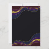 Black Blue Gold Glitzer Überraschung 21. Geburtsta Einladung (Rückseite)