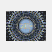 Black Blue Gold Mandala Turtle Coastal Fleecedecke (Vorderseite (Horizontal))